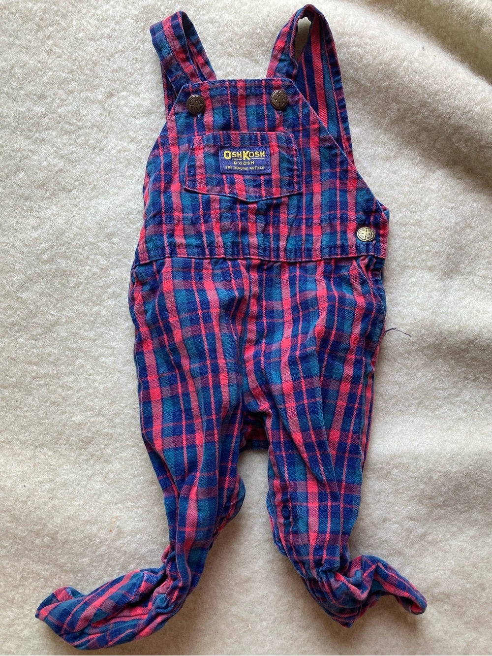 80s OshKosh B'gosh Denim Baby Overalls with Booties
